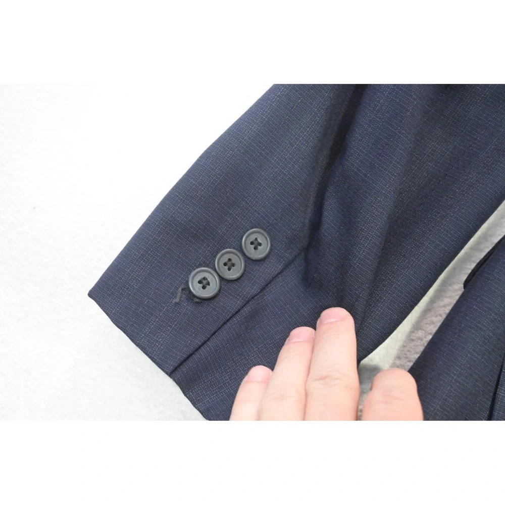 Givenchy Blazer Men Size 46L Navy Blue Shadow Stripe Two Button Formal
